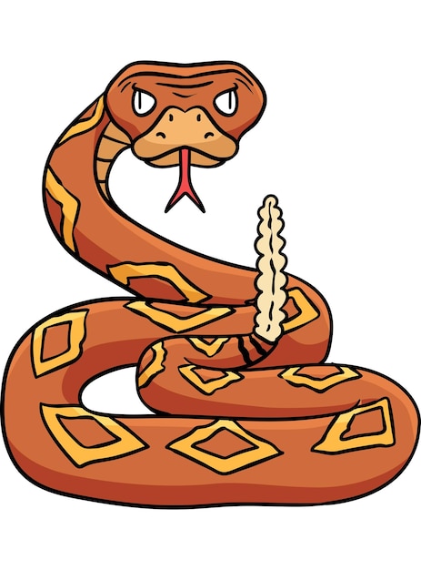 Cowboy Viper Serpent Des dessins animés Clipart en couleur