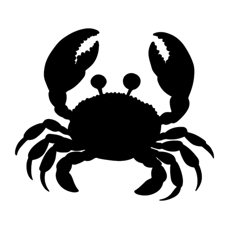 Vecteur crabe à l'aquarelle bleue à l'arrière-plan faits marins elément de conception tropicale côtière