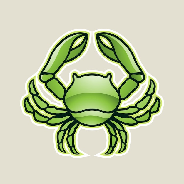 Crabe Brillant Vert Ou Illustration Vectorielle D'icône De Cancer