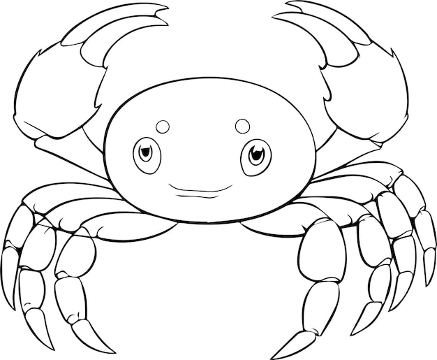 Vecteur un crabe coloriages pour enfants vector illustration