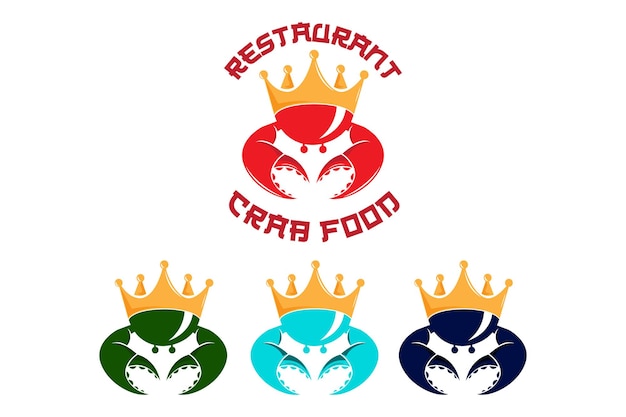 Crabe Rouge Sea Animal Logo Vector Seafood Making Ingrédients Illustration Design Adapté Aux Autocollants Sérigraphie Bannières Entreprises De Restaurant