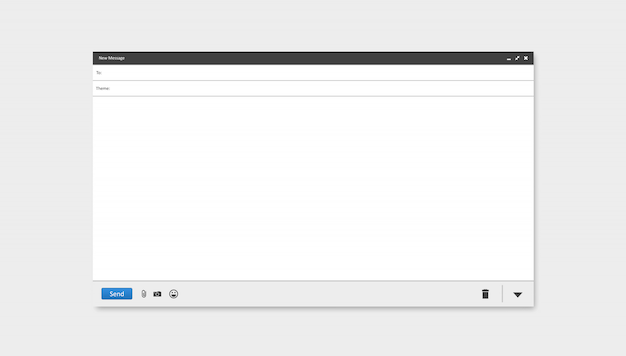 Écran de modèle vierge d'e-mail