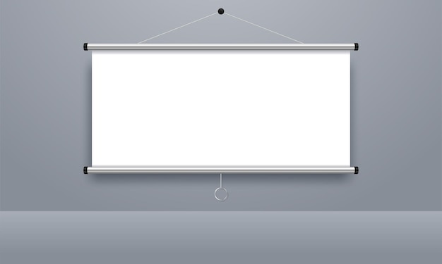 Écran de projection vide, tableau de présentation, tableau blanc vierge pour la conférence