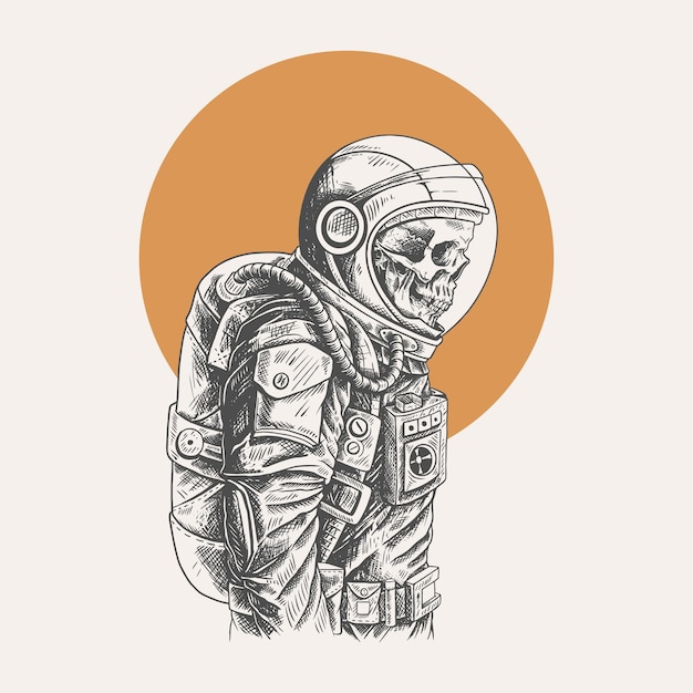 Vecteur crâne d'astronaute illustration