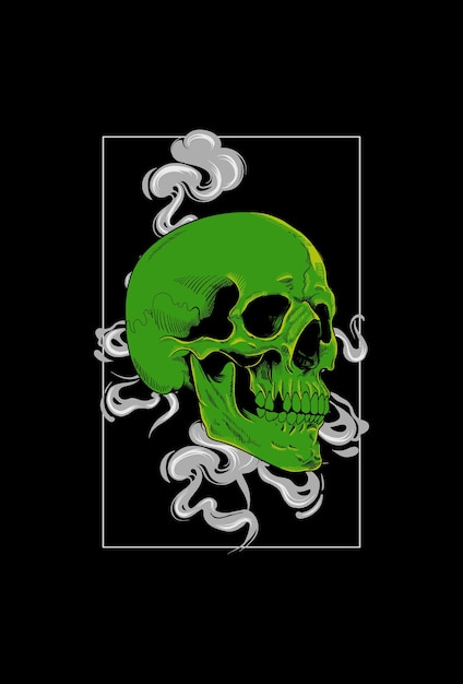 Crâne avec illustration vectorielle de fumée