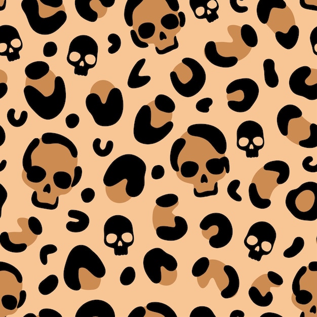 Crâne imprimé léopard Motif Halloween Texture peau de léopard