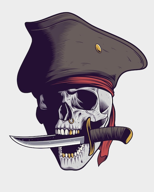 Crâne De Pirate Avec Illustration De Couteau