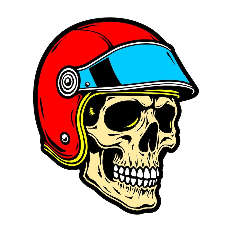 Vecteur un crâne portant un casque