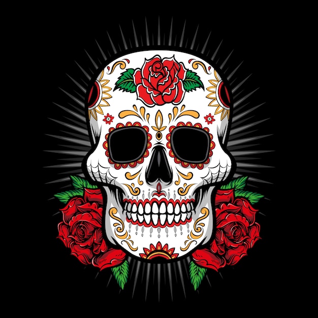 Crâne de sucre avec logo rose