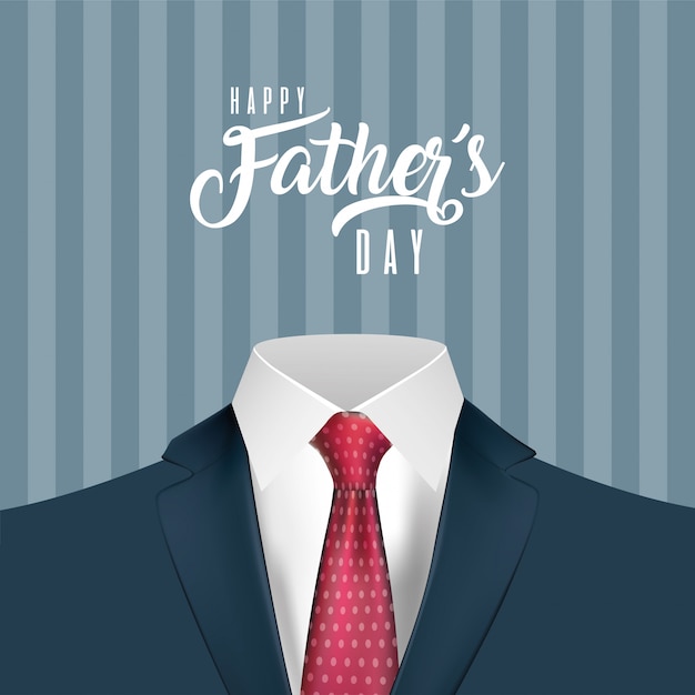 Cravate Rouge Pointue Sur Costume De Fête Des Pères