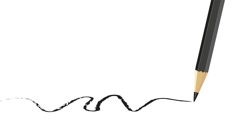 Vecteur crayon court et épais isolé sur fond blanc crayon avec crayon ligne réaliste