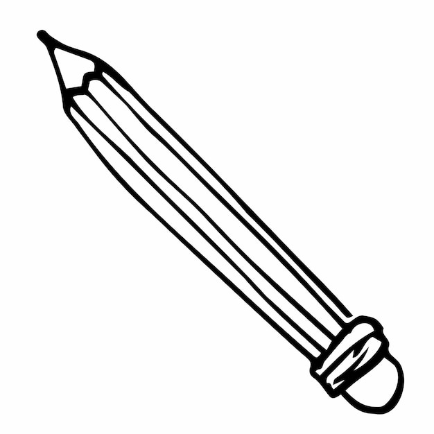 Vecteur crayon dessiné à la main de vecteur dans le style doodle.