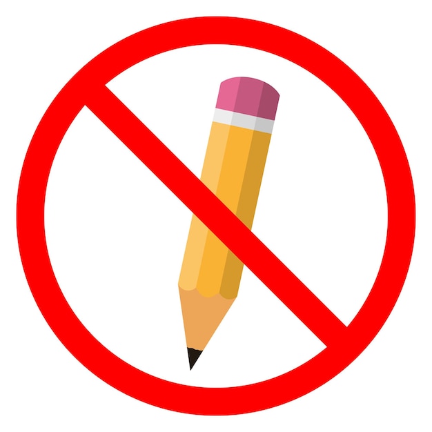 Le Crayon Est Interdit. Arrêter L'icône De Crayon. Illustration Vectorielle. Vous Ne Pouvez Pas Utiliser Un Crayon