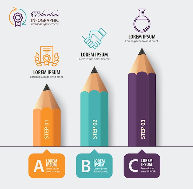 Crayon Avec Des Icônes Pour Le Concept De L'éducation