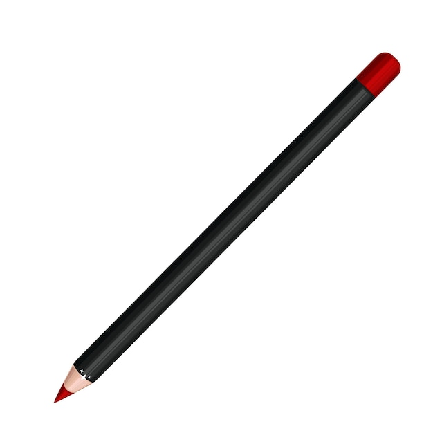 Crayon à lèvres rouge avec swatch isolé, maquillage femme rouge à lèvres