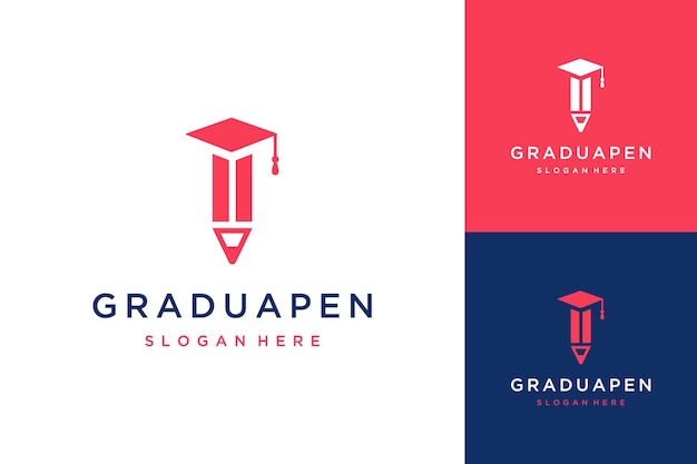 Crayon De Logo De Conception éducative Avec Chapeau De Graduation