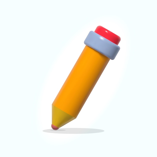 crayon, mignon, 3d, illustration