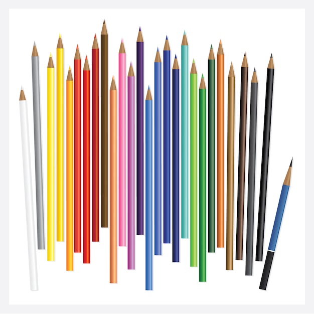 Crayons de couleur avec dessin 3D réaliste