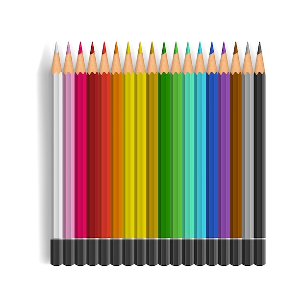 Crayons de couleur sur fond blanc