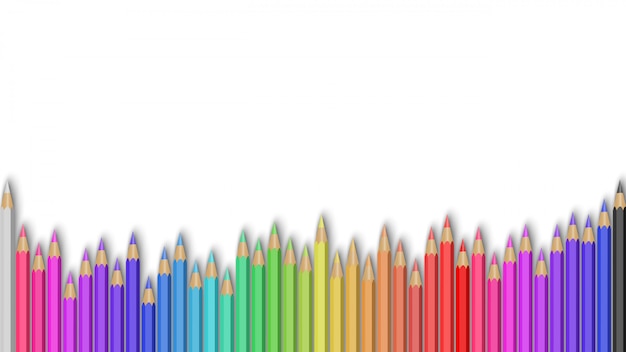 Crayons De Couleur Sur Fond Blanc