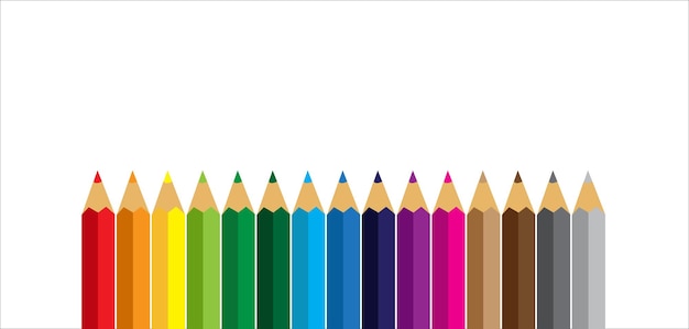 Crayons de couleur isolés sur un vecteur de fond blanc