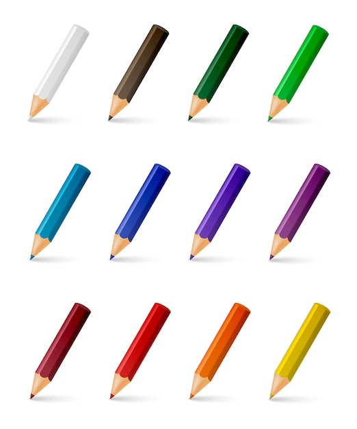 Crayons De Couleur De Vecteur