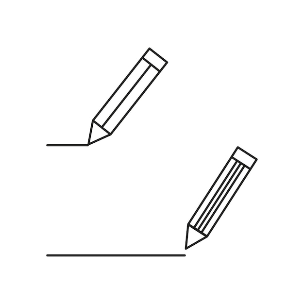 Les Crayons D'icônes D'art En Ligne écrivent Illustration Vectorielle