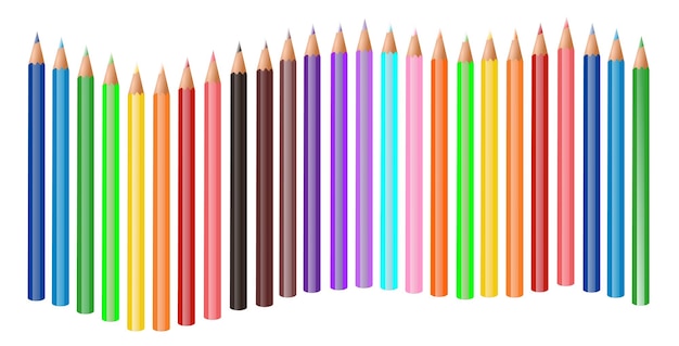 Crayons Multicolores. Crayons Taillés De Différentes Longueurs Avec Taille-crayon En Caoutchouc Copeaux De Crayon