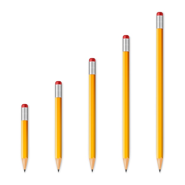 Crayons tranchants en bois jaune