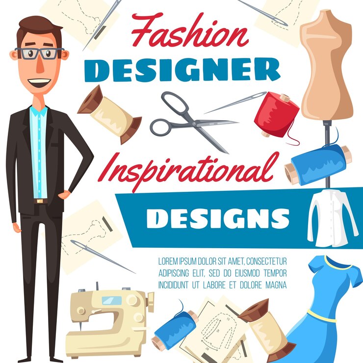 Vecteur créateur de mode homme tailleur ou couturière