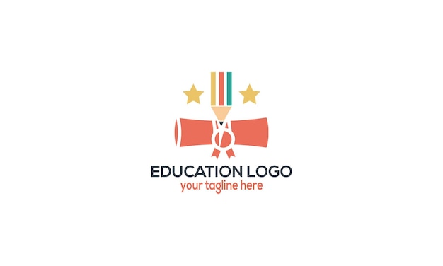 Créatif Toga Hat Pencil pour l'enseignement scolaire Design du logo du campus académique de l'université