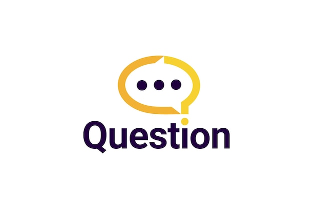 Vecteur création d'une bulle de discussion avec un symbole de question et une conception de logo