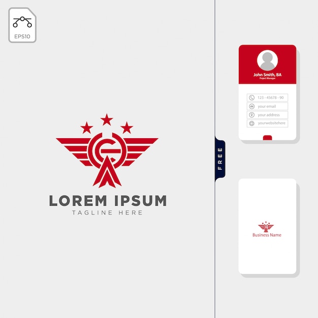 Création De Cartes De Visite Gratuites De Modèle De Logo D'équipe Militaire Ailes