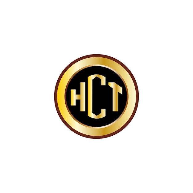 Création Créative De Logo De Lettre Hct Avec Cercle Doré