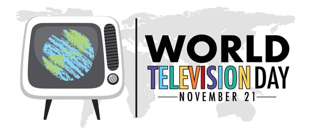 Vecteur création du logo de la journée mondiale de la télévision
