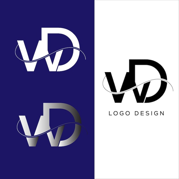 Vecteur création du logo de la lettre initiale wd