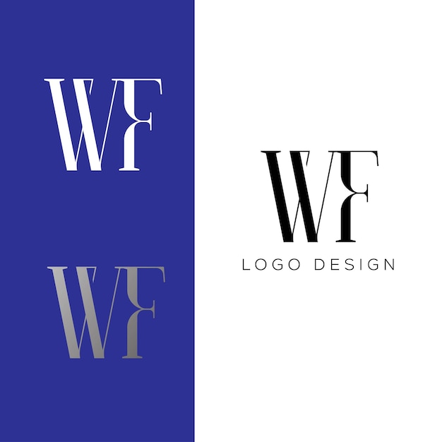 Vecteur création du logo de la lettre initiale wf