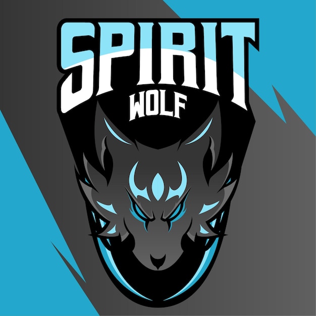 Vecteur création du logo de la mascotte spirit wolf esport