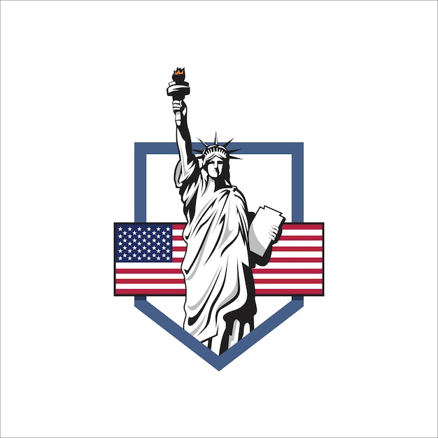 Vecteur création du logo de la statue de la liberté
