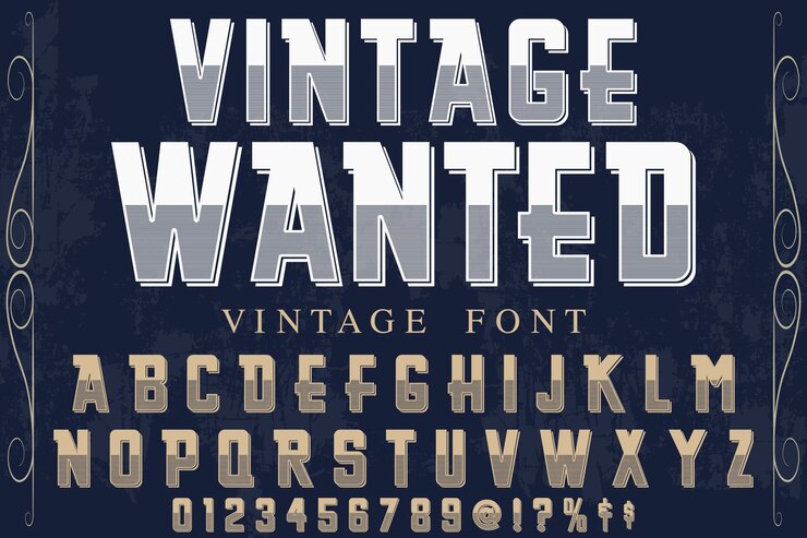 Vecteur création d&#39;étiquettes alphabet recherché vintage