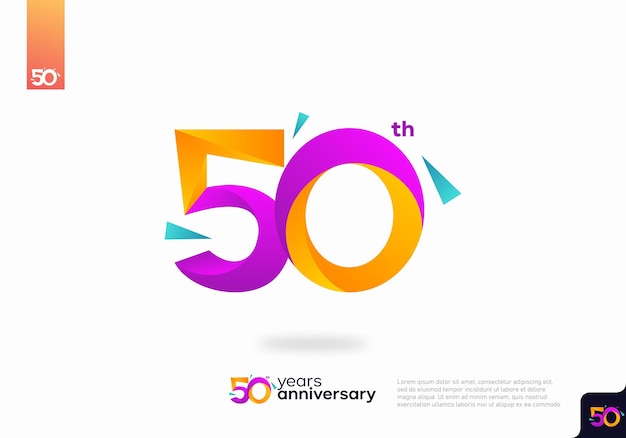 Création D'icône De Logo Numéro 50, Numéro De Logo Du 50e Anniversaire, Anniversaire 50