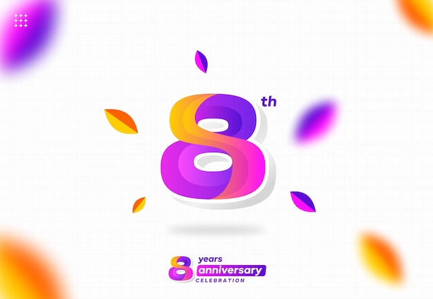 Création D'icône De Logo Numéro 8, Numéro De Logo Du 8e Anniversaire, Anniversaire 8