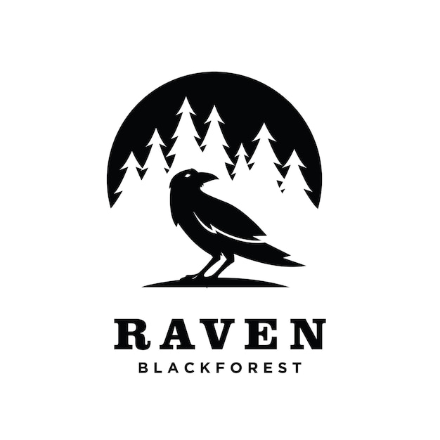 Création D'icône Logo Raven Pine Tree