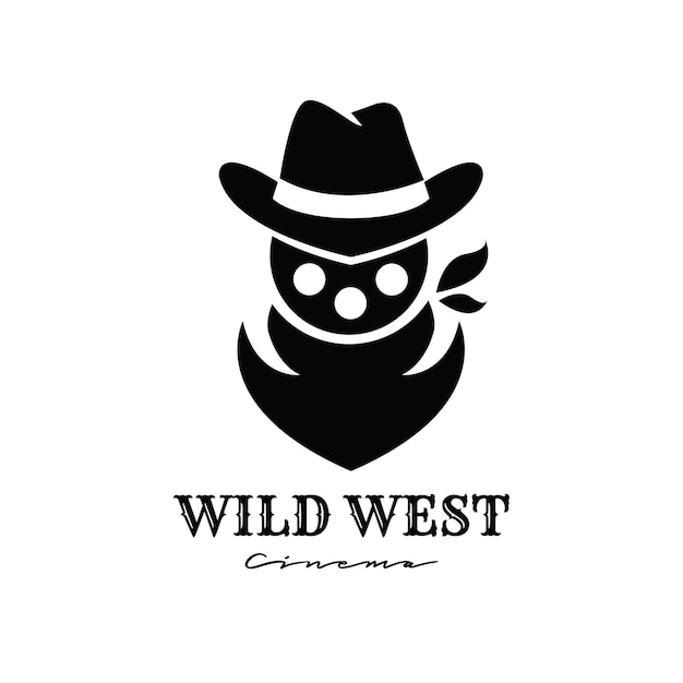 Création D'icône Logo Western Bandit Cowboy