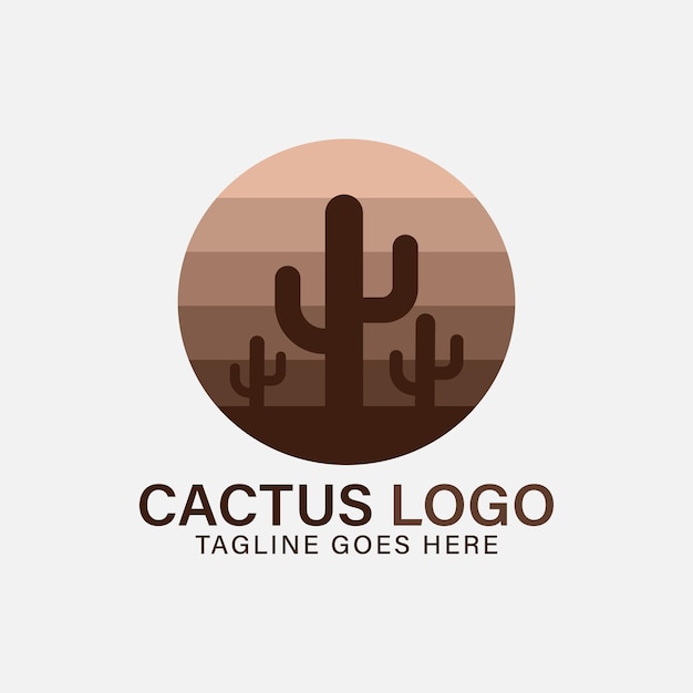 création d'icône simple logo cactus