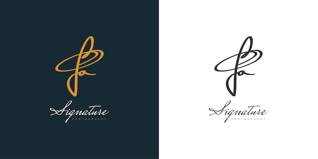 Création initiale du logo JA avec style d'écriture manuscrite. Logo ou symbole de signature JA pour le mariage, la mode, les bijoux, la boutique, l'identité botanique, florale et commerciale