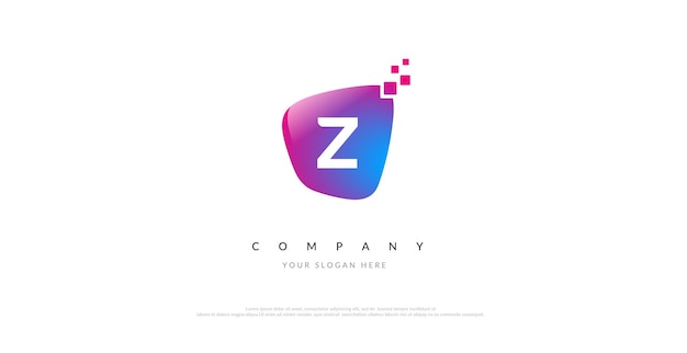 Création initiale du logo Z avec symbole numérique