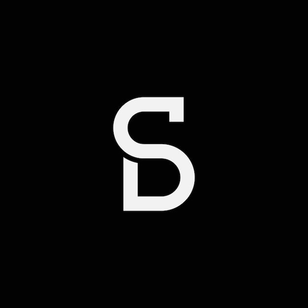 Création initiale de logo créatif et minimaliste du modèle de lettre SD DS.