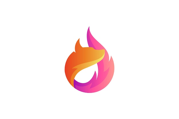 Vecteur création de logo 3d renard et feu