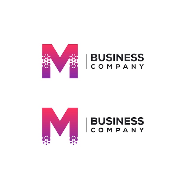 Création De Logo Abstrait Lettre M Avec Forme Hexagonale De Pixels Pour La Technologie Et L'entreprise Numérique